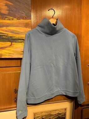Dudley Stephens Powder Blue Cowl Neck Fleece Pullover